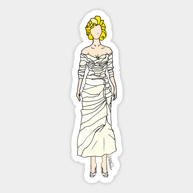 White Cream Dress Sticker by notsniwart